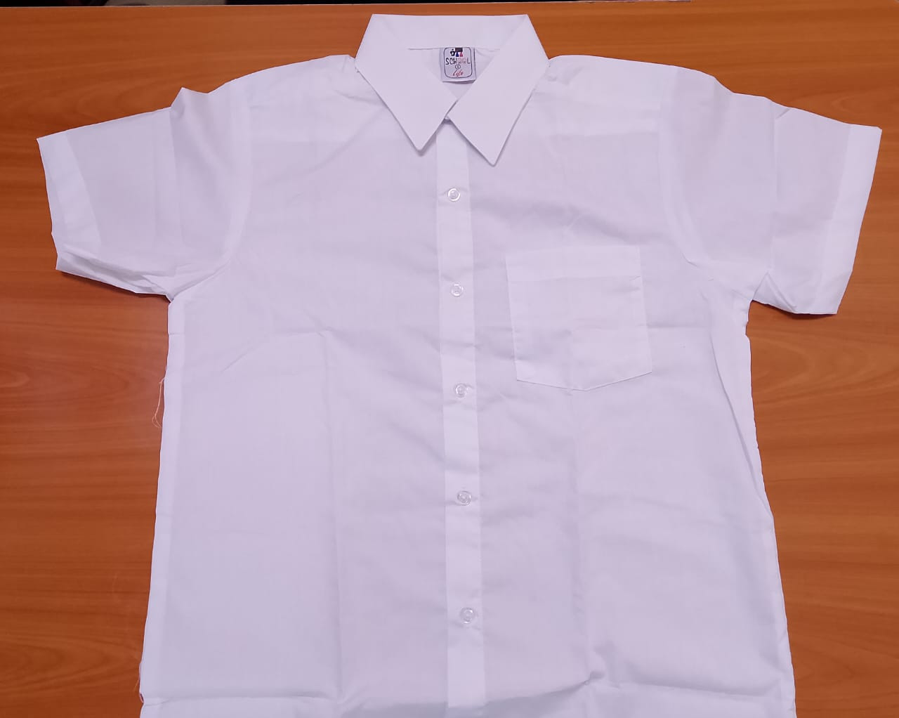Classic White Short-Sleeve Button-Up Shirt