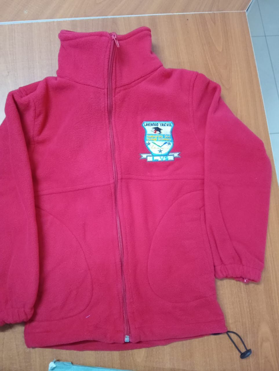 Red Polar Fleece Jacket with Embroidered Logo