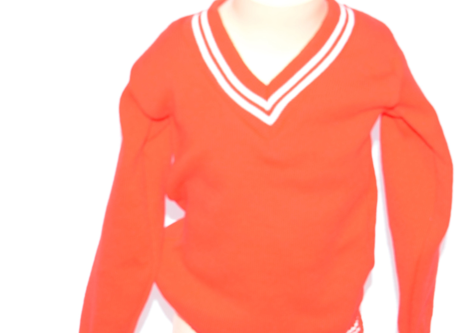 Orange V-Neck Athletic Sweater