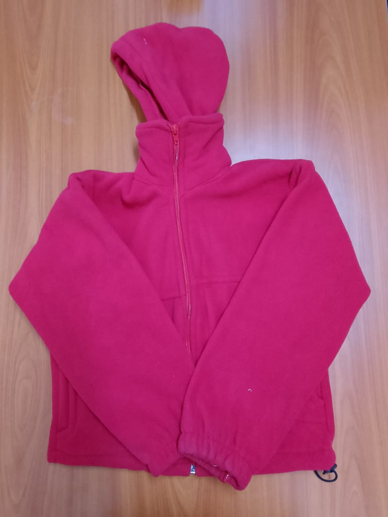 Red Full-Zip Fleece Hoodie