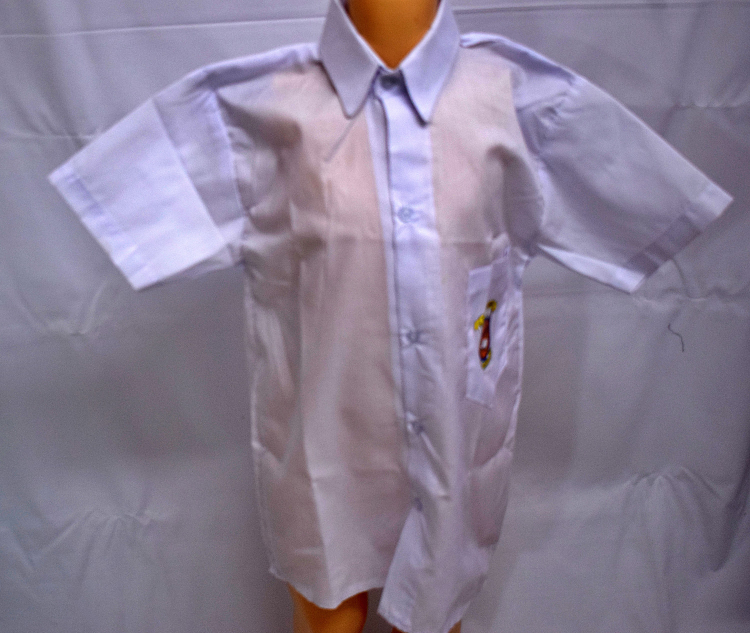 Classic Light Blue Short-Sleeve Button-Up Shirt